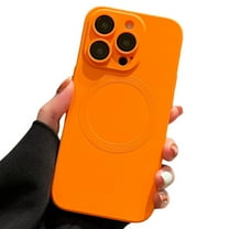 Dteck MagSafe Compatible iPhone 14 Pro Max Case, Upgraded Enhanced Camera Protection Shockproof Magnetic Cover Liquid Silicone Case for iPhone 14 Pro Max,Orange