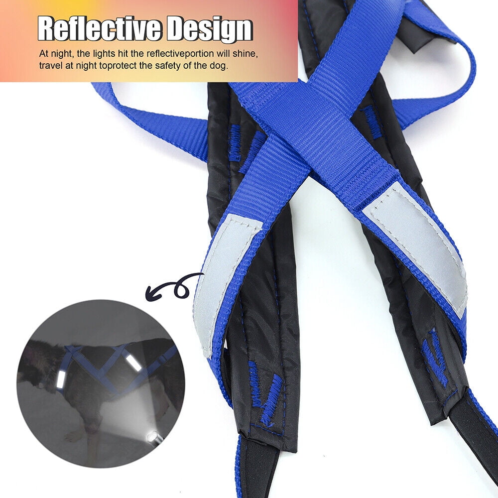 Beirui Strong Dog Weight Pulling Harness Reflective Medium Large Dogs  X Back Sled Vest for Pitbull Husky Training