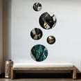 thumbnail image 3 of Designart "Green-Hued Geode Abstraction I" Abstract Marble Metal Wall Art Set of 5 Piece, 3 of 5