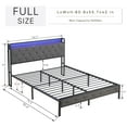 thumbnail image 5 of Full Size Upholstered Platform Bed with Storage Headboard & Charging Station & LED Lights,Noise Free,Full, 5 of 7