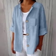 thumbnail image 4 of IMENGL Fashion Casual Comfortable Sweatshirt 3/4 Long Sleeve With Pocket Sky Blue XXXXL, 4 of 7
