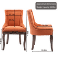 thumbnail image 2 of Upholstered Linen Dining Chairs with Bronze Nailhead, Dining Room Chairs Tufted Cushion Back Elegant Accent Chairs with Solid Wood Legs for Living Room/Kitchen (Set of 6), 2 of 9
