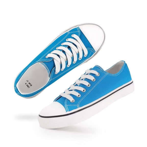 Womens Classic Canvas Shoes Low Top Lace up Fashion Casual Sneakers Turquoise