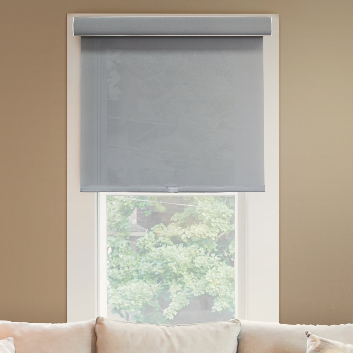 Chicology Deluxe Free-Stop Cordless Roller Shade, Pebble (Light Filtering) 66"W X 72"H