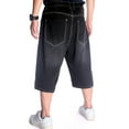 thumbnail image 3 of Ruiatoo Baggy Jeans Shorts for Men Denim Hip Hop Loose Fashion Skateboard Pants Black (024-1,Size 40), 3 of 5
