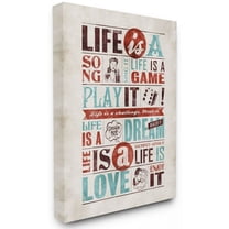 Stupell Industries Life Is A Song Inspirational Comic Book Word Design Canvas Wall Art by Ester Kay