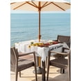 thumbnail image 3 of Outdoor Tablecloth with Umbrella Hole for Patio/Picnic/Party/Camping, Sunflower Truck Waterproof Table Cloth Square Cover Washable, Elegant Yellow Floral Summer Botanical Wooden (60"x 60"), 3 of 8