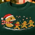 thumbnail image 2 of Christmas Cookie Embroidered Sweatshirt, Chasing Gingerbread Shirt, Santa Sweater, Candy Cane Tee, Xmas Gifts, 2 of 5