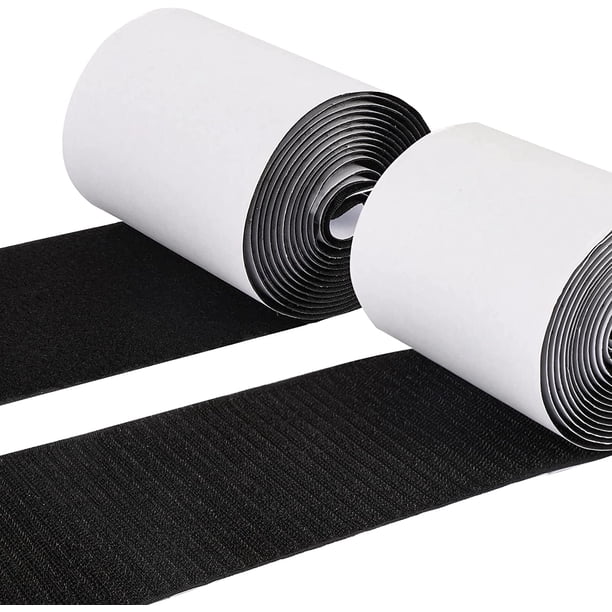 Cinta de velcro de 1,96 pulgadas x 6,56 pies, tiras de velcro con adhesivo, tiras autoadhesivas de nailon resistente para el hogar, la oficina, la escuela, el automóvil y la organización de manualidad