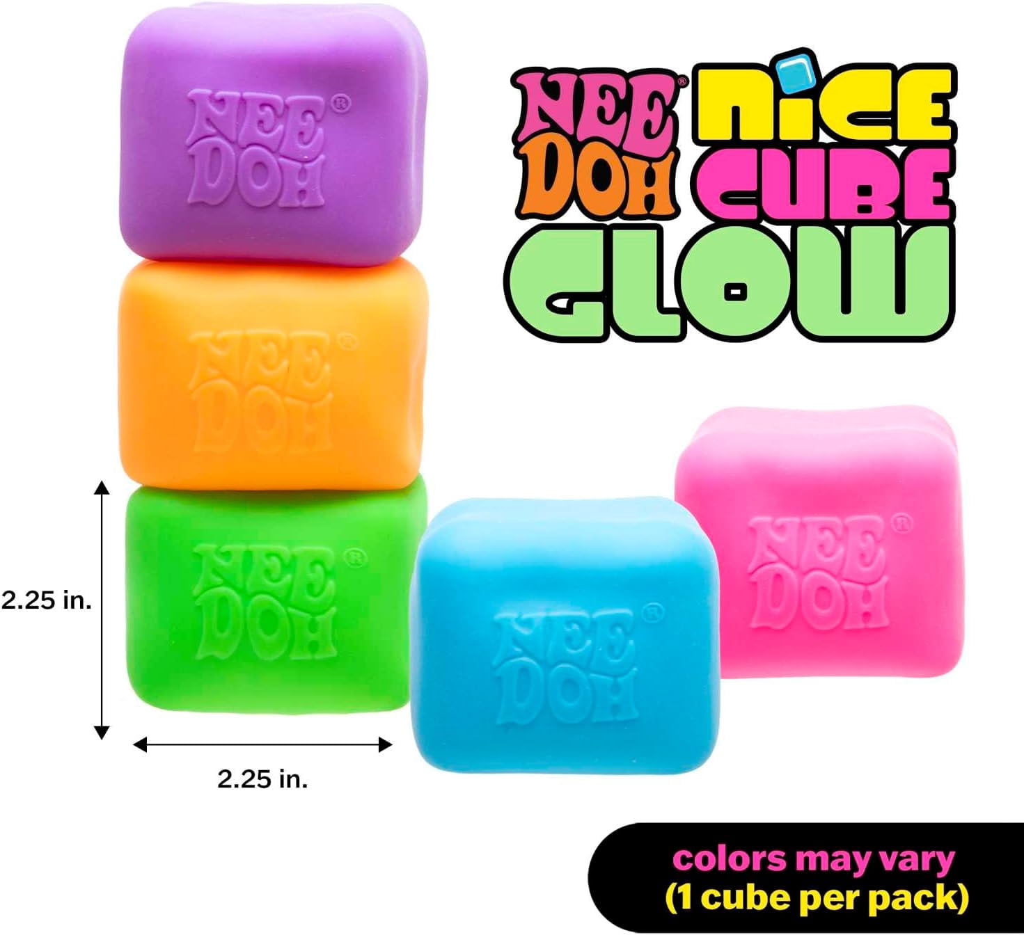 NeeDoh Nice Cube Glow - Orange Glow Nice Cube, 1ct
