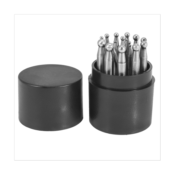 Jewellers Tool Jewelry Dapping Block Set with 34Pcs Jewelry Tool Kit Dapping Punches with Plastic Stand