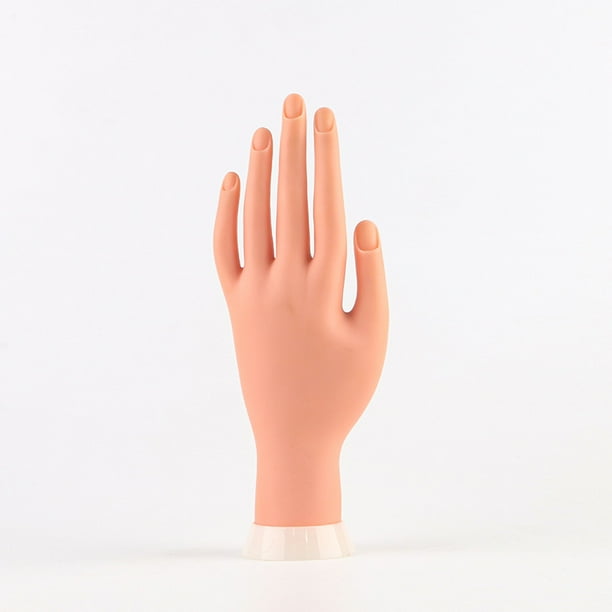 Practica las puntas de las uñas, entrenador de arte, herramienta de entrenamiento de mano, maniquí falso flexible y movible, herramienta de manicura para manos izquierdas