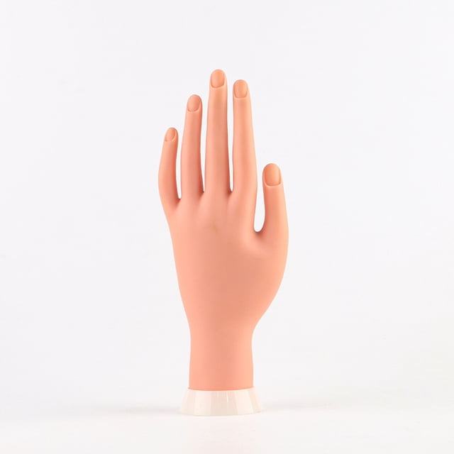 Practica las puntas de las uñas, entrenador de arte, herramienta de entrenamiento de mano, maniquí falso flexible y movible, herramienta de manicura para manos izquierdas