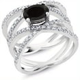 thumbnail image 3 of 2 Carat Black Moissanite Engagement Ring - 925 Sterling Silver, Perfect For Weddings & Anniversaries, Ideal Valentine'S Day Gift, 3 of 5