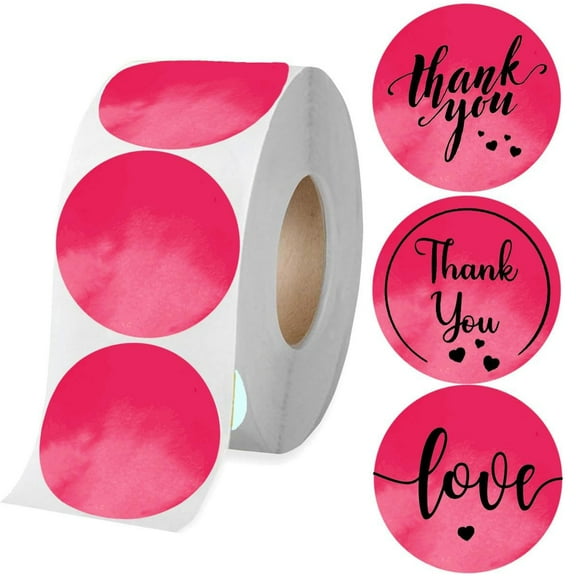 2 inch Direct Thermal Labels Red Round Watercolor Small Business Thermal Stickers,Color Coding Dot Labels for Thermal Label Printer 500pcs