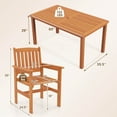 thumbnail image 3 of Costway 7 PCS Patio Wood Dining Table Set with 2" Umbrella Hole Outside Furniture Set, 3 of 10