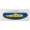thumbnail image 1 of Yellow Submarine Kitchen Mat, Illustration of a Submarine Under the Sea Fish and Clouds, Plush Decorative Kitchen Mat with Non Slip Backing, 47" X 19", Earth Yellow Navy Blue, by Ambesonne, 1 of 1
