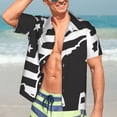 thumbnail image 7 of Bingfone Men's Short Sleeve Button Down Shirts Hawaiian Memorial Day1 Printed Beach Shirt, 7 of 7