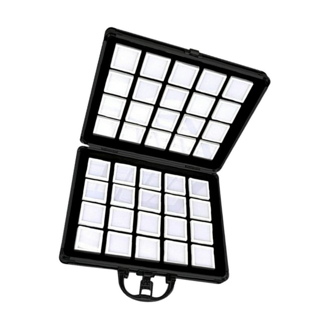 Joyero de lujo con inserto de espuma para gemas - Contenedor de almacenamiento de cuentas blancas, diamante 4cm