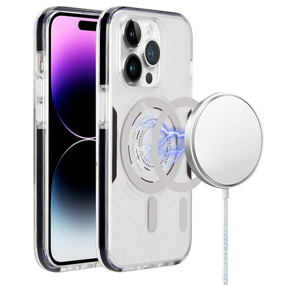 Designed for Apple iPhone 11 (6.1") Stylish IMD Design Pattern [Magnetic Circle Compatible with MagSafe] Hybrid Slim Hard PC Shockproof Phone Case Cover [Clear]