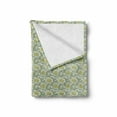 thumbnail image 2 of Floral Soft Flannel Fleece Blanket, Flourishing Nature Ornamental Victorian Design Inspired Foliage Leaves, Cozy Plush for Indoor and Outdoor Use, 50" x 60", Pale Yellow Pale Green, by Ambesonne, 2 of 6
