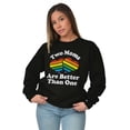 thumbnail image 4 of Two Moms are Better than One LGBTQ Women Crewneck Sweatshirt Brisco Brands L, 4 of 6