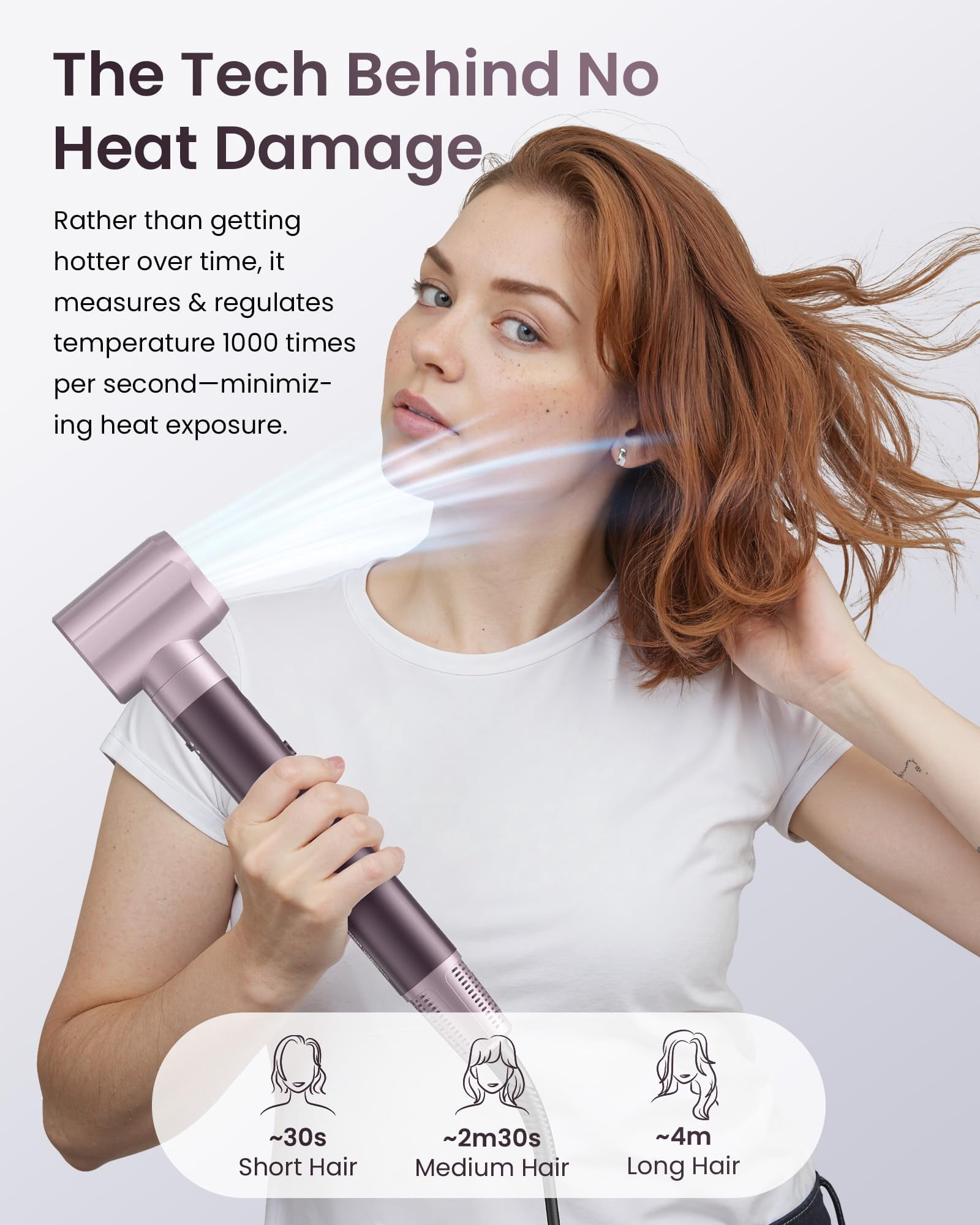 5 in 1 Air Hair Styler Dual Voltage Worldwide Travel Hair Dryer Brush Auto Wrap Curlers No Heat Damage Ionic Styling Fast Drying Volume Straightening with Travel Bag Festival Gift