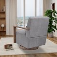 thumbnail image 4 of 30.3"W Swivel Modern Upholstered Accent Chair with Solid Wood Armrests,Side Armchair with 360 Degree Rotation for Hotel,Bedroom,Living Room,Office,and Nursery Room,Gray, 4 of 9