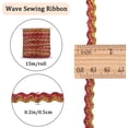 thumbnail image 3 of 16.4Yds x 5mm RIC Rac Trim Two-Color Wave Ribbon Sparkle Bending Fringe Trim Red Gold Wire Metallic Braid Lace Wavy Edge Woven Webbing Fabric for DIY Crafts Jewellery Making Gift Wrapping, 3 of 9