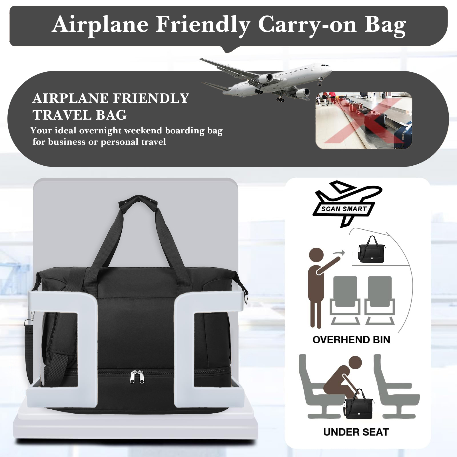 Dakimoe Travel Duffle Bag Set for Women, 2-Pack photo 4