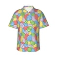 thumbnail image 1 of Balery Colorful Easter eggs Camisas hawaianas de manga corta para hombre, camisas playeras de corte holgado, camisas de vacaciones con botones,X-Large, 1 of 7