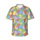 thumbnail image 1 of Balery Colorful Easter eggs Camisas hawaianas de manga corta para hombre, camisas playeras de corte holgado, camisas de vacaciones con botones,XX-Large, 1 of 7