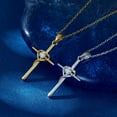 thumbnail image 2 of Leander 925 Sterling Silver Moissanite Cross Necklace for Women, Figure-8 Design, with a Stylish and Simple Clavicle Chain Pendant, 2 of 6
