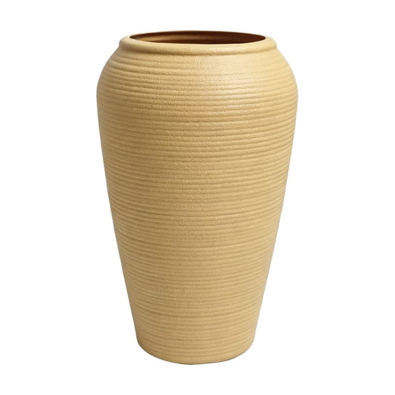 Solid Color Vase for Home Decor,Simple Design Tall Table Vase for Living Room Entryway Office,Khaki