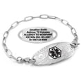 thumbnail image 1 of MedicEngraved Stainless Steel Custom Medical Alert Bracelet - 4mm Paperclip Link, 1 of 8