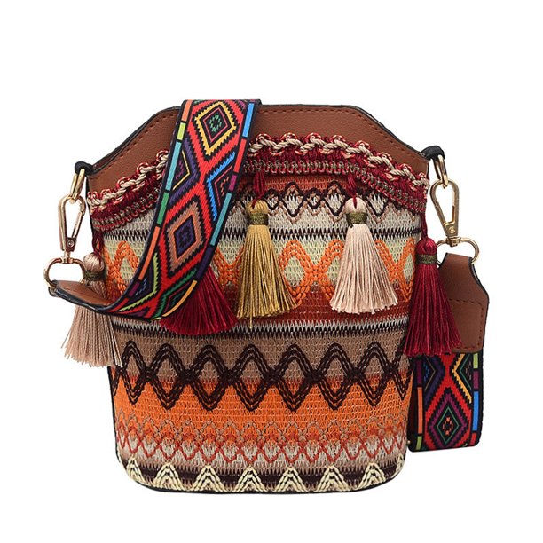 Bolso de hombro bohemio | Bolso bandolera con flecos para mujer | Bolso de mano con borlas estilo coreano | Bolso para festivales | Bolso casual para el día a día | Interior espacioso