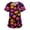 AD06_Multicolor, variant on IYYVV Halloween Tops for Women Print V-Neck Short Sleeve Nursing Shirt Uniform with Pocket Purple XL