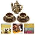 thumbnail image 3 of SHISUYAN 1 Set Miniature Tea Set Dolls House Mini Tea Pot Tiny Metal Tea Cups for Micro Landscape, 3 of 8