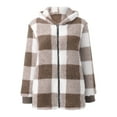 thumbnail image 4 of Women's Plaid Hooded Jacket Soft Comfortable Long Sleeve Zipper Front Loose Fit Outerwear With Pockets For Casual Wear, 4 of 5