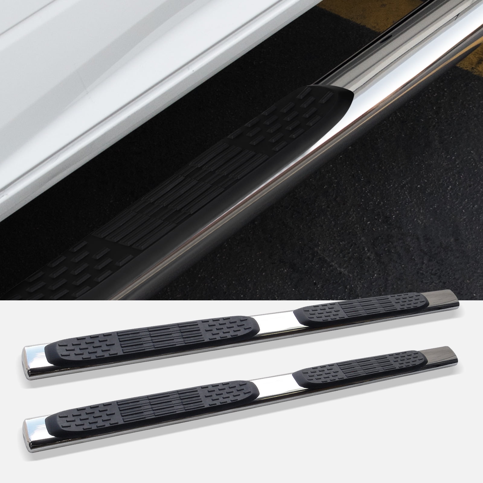 Stehlen 733469496908 5" Oval Side Step Nerf Bars Stainless Steel For