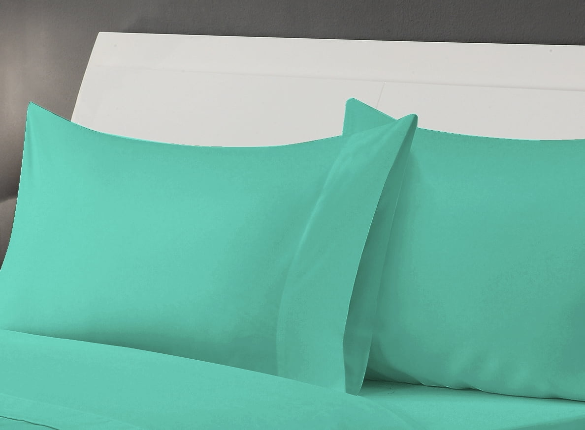 Aqua Solid Sheet Set Queen Blue