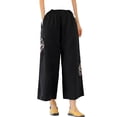 thumbnail image 3 of Sentmoon Linen Pants for Women Plus Size High Elastic Waist Wide Leg Sweatpants Loose Solid Color Breathable Pants Women Summer Active for Sports Practice XXXXL, 3 of 7