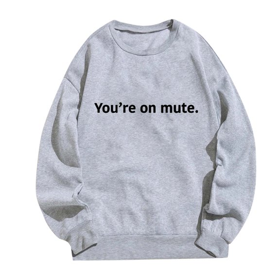 Cmfcve Women's Simple Sweatshirts Letter Print Long Sleeve Versatile Tops Crew Neck Loose Gym Pullover Tops