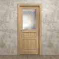 thumbnail image 3 of Sliding Pocket Door 30 x 80 inches | Ego 5011 Natural Oak | Kit Rail Hardware | Solid Wood Interior Bedroom Modern Doors, 3 of 5