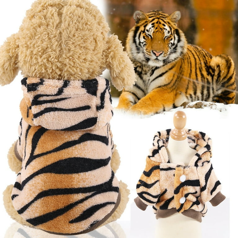 Dog Tiger Costume Pet Cosplay Tiger Clothes Cat Hoodie Coat Dogs