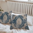 thumbnail image 6 of Throw Pillow Covers 20x20 Inch Set of 2, Navy Blue Boho Waterproof Outdoor Pillow Covers, Modern Geometric Abstract Ehtnic Decorative Cushion Pillowcases for Couch, Sofa, Bed, Garden, Patio, 6 of 9