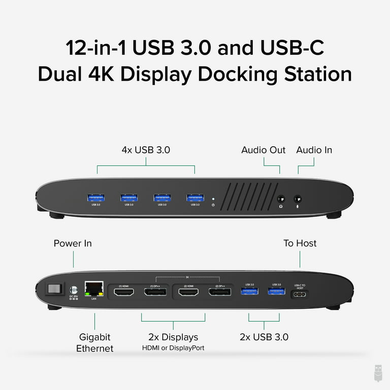  Plugable USB 3.0 Universal Laptop Docking Station Dual