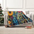 thumbnail image 7 of Yayeee Throw Blanket for Couch Soft Warm 50" x 60" Sofa Chair Bed Decoration, Orange Colorful Flowers, 7 of 7