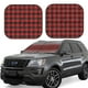 thumbnail image 1 of Balery Red Black Plaid Parasol para parabrisas de coche de 2 piezas | Parasol plegable para parabrisas delantero de coche para la mayoría de sedanes-Large, 1 of 6