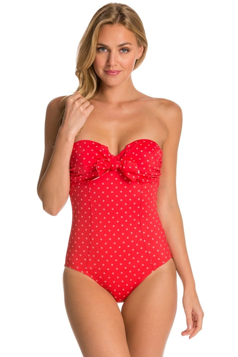 Spanx Spanx 2694 Bandeau PushUp One Piece Swimsuit Size 12 in Red